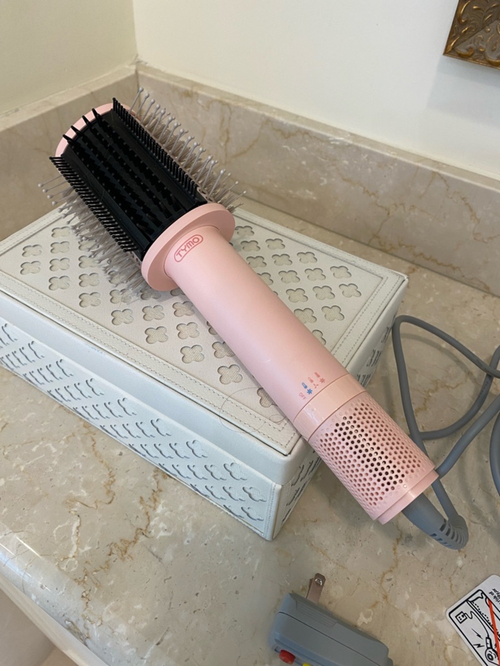 Pink Rotating Hot Air Brush Hair Styler - TYMO AirBeam